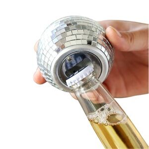 Silver Disco Ball Bottle Opener